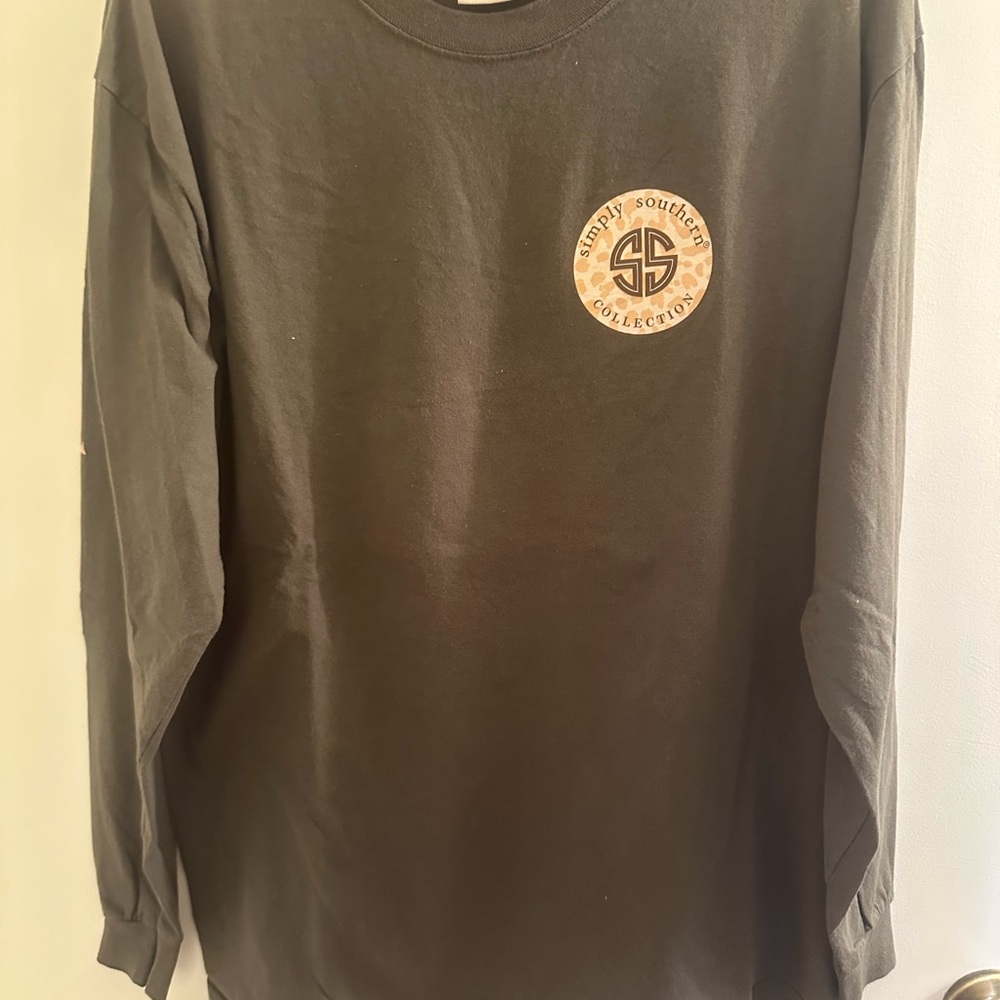 Simply Southern Olive Green Long Sleeve Tee with Chest Logo